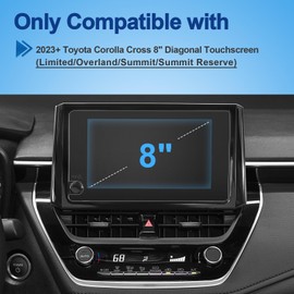 Coleya Anti-Glare Matte Screen Protector for 2023 2024 2025 Toyota Corolla Cross (L/LE/XLE/Hybrid S/Hybrid SE/Hybrid XSE) 8-inch Touch Screen, 9H Tempered Glass 2025 Corolla Cross Accessories 8"