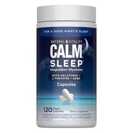 Suplemento de magnesio para dormir con calma Natural Vitality, melatonina y citrato de magnesio, cápsulas para ayudar a dormir, sin gluten, vegano, si