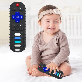 YAPROMO 2Pcs Teething Toys, Silicone TV Remote Teethers for Baby Toy Remote Teethetr for Infant Toddler Kids/Boy/Girl, BPA Free and Refrigerator Safe
