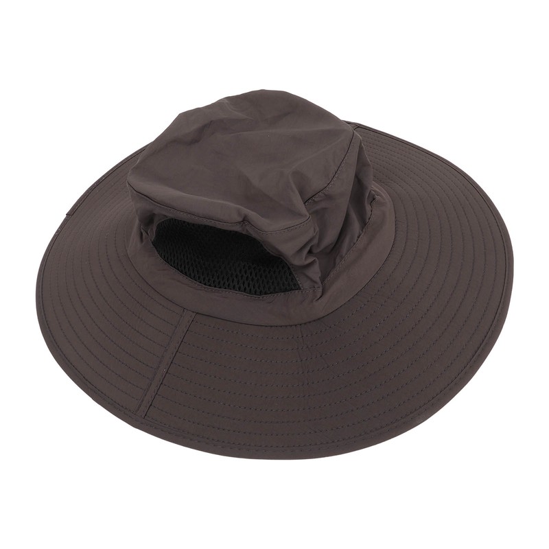 Sun Hat Nylon Dark Gray UV Protection Breathable Adjustable Wide