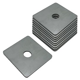 10 Pack - 3" Square Washer Plate, Strut Channel Bearing Plate - Heavy Duty, Zinc Plated Steel (10)