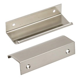 LC LICTOP 10 Pcs Arc Modern Finger Edge Pulls Rounded Angle Tab Pull 80mm/3.15" Length Finger Drawer Pulls (Nickel Brushed)