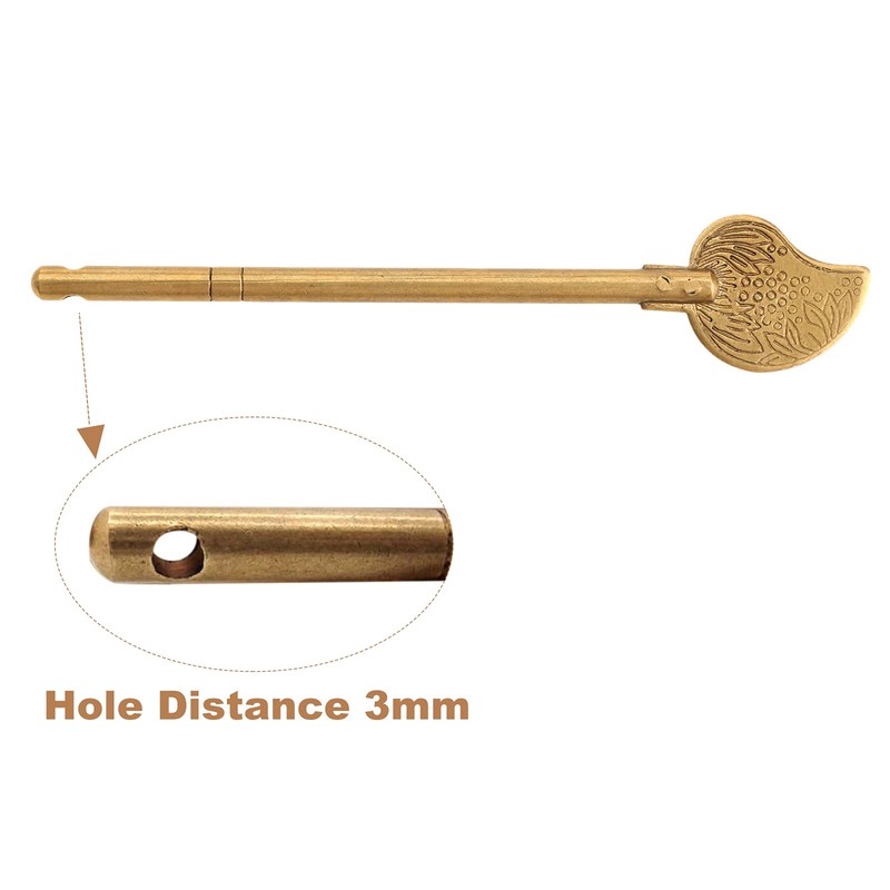 dophee Chinese Leaf Bolt Locking Pin, Safety Pure Brass Key