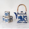 Oriental Dragon Porcelain Square Shaped Tea Set 20 fl oz