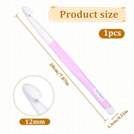 12mm Large Crochet Hook with Ergonomic Handle, Big Crochet Hooks for Chunky Yarn, Professional Huge Knot Needles for Beginners and Experiecced Lover