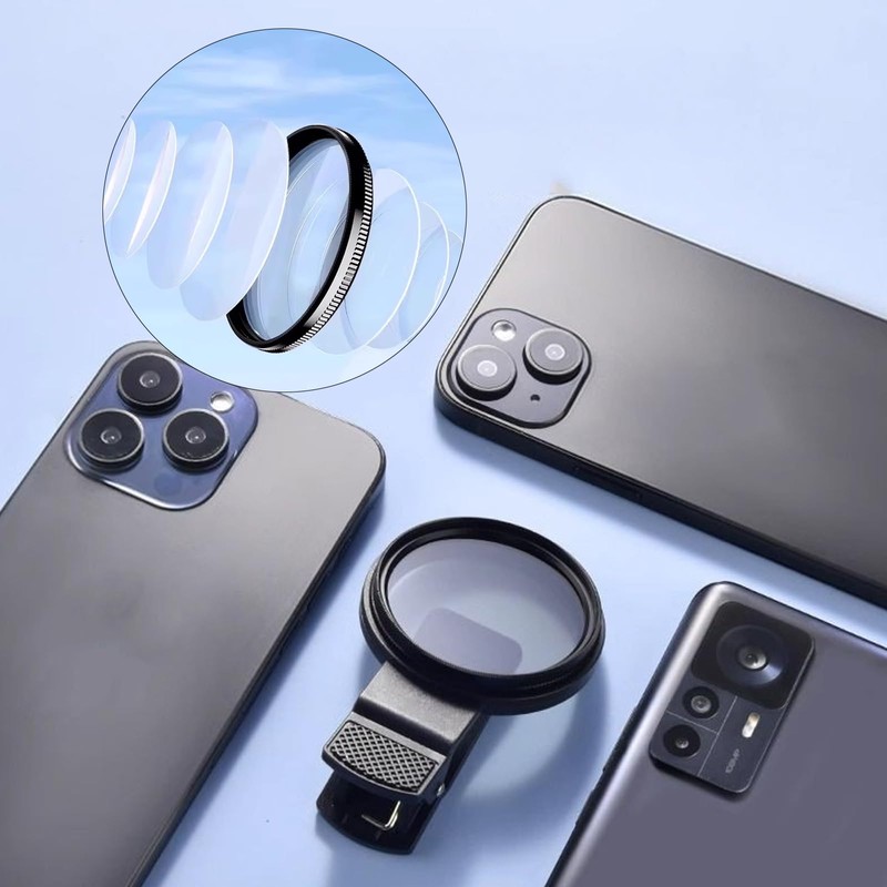 Universell CPL Filter 52 mm,Polarisationsfilter Handy,CPL Filter Objektivset,Polfilter,Clip-On Handy Filter
