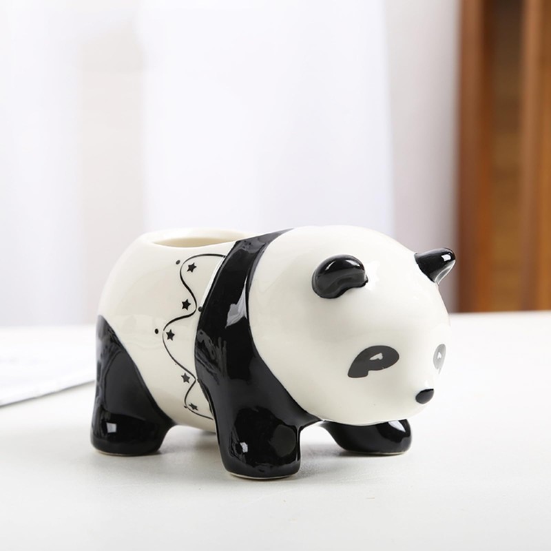 Half Forest Panda Ceramic Flower Pot Succulent Pots Creative Cartoon