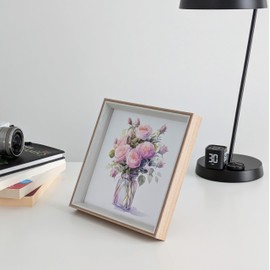 PLUSCHEN 10x10 Square Picture Frame, Wheat Colour Photo Frame, Resin Picture Frame, 10x10 Picture Frame with Plexiglass