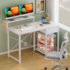 SOROGRA Computer Desk with Adjustable Monitor Stand, 39.4 in Small