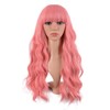 MapofBeauty 26 Inch/65 cm Long Wavy Flat Bangs Synthetic fiber