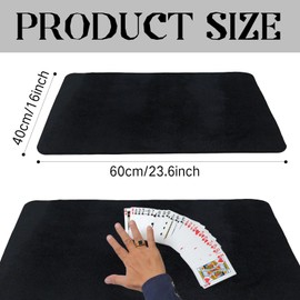 XNFUOE Large Black Close-Up Performance Pad Non-Slip Grip Table Mat Magic Poker Card Deck Mat Magic Gimmicks Accessories, 40*60cm