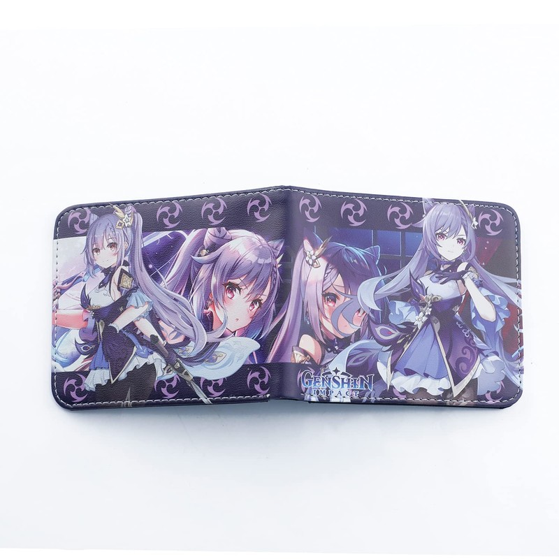 G-Ahora Men's Boys Genshin Leather Wallet Biofold Anime Wallet Credit