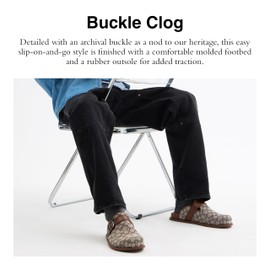 Coach Men's Buckle Clog in Signature Jacquard, Charcoal/Black, 12