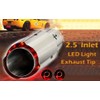 Vechkom 2.5'' Inlet 63mm Exhaust Tips With Red Flame LED