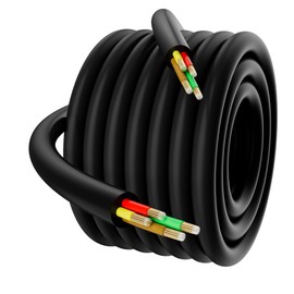 HiFind 14 AWG 4-Conductor Trailer Wire Cable 50 Ft, 4 Way Color Coded Stranded CCA Electrical Low Voltage Extension Towing Wiring Harness, Easy-Peel PVC for RV LED Light Marine, Automotive,Outdoor Use