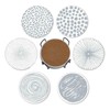 6Pcs Drink Coasters with Iron Holder, Cork Base, Ceramic Round