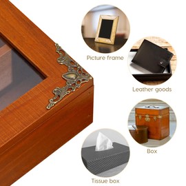 BESPORTBLE 24 Piezas Protectores De Esquina De Libro De Metal Vintage, Decorativos Para ÁLbumes, Cofres, Color Bronce Antiguo