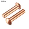 sourcing map 50pcs 1/8" x 15/32" Copper Round Head Copper