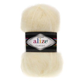 Alize Mohair Classic Plain Mohair Wool Crochet Yarn Mixed Yarn Choice of Colours 100 g Colour: 01 Cream