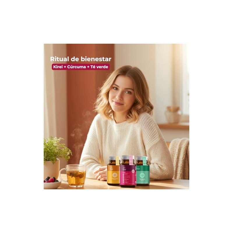 Kit beauty Piel Cabello Uñas Cúrcuma Kirei y Té Verde
