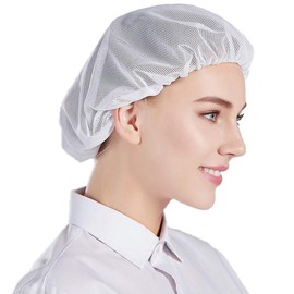 Nanxson(TM 5X Unisex Mob Caps Mesh Industrial Workshop Protective Working Elastic Kitchen Hats Hair Net CF9023 (White)