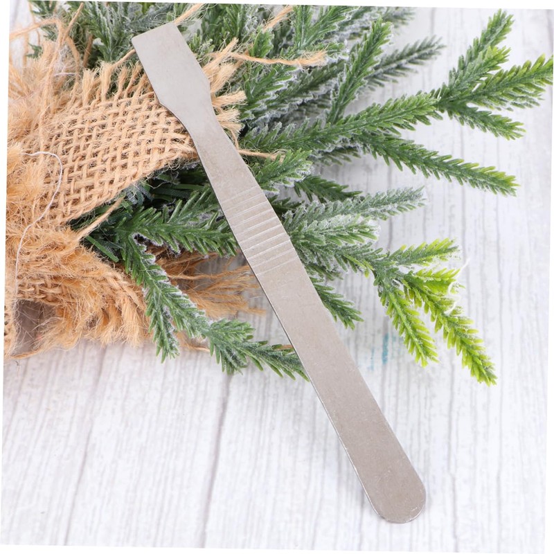 EXCEART Tin Paste Mixing Tablet Clamshell Metal Spatula - Stainless
