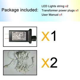 Pikvnoio Christmas Lights 34FT Outdoor Waterproof Decoration String Lights 100 Count Warm White for Wedding Outdoor Indoor Xmas Party Christmas Tree Bushes (2, 34ft)