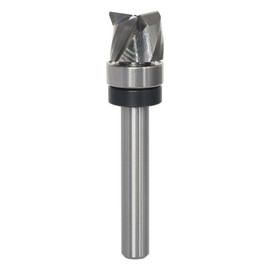 AKYLIN Spiral Flush Cutter 8 mm Shank, Up Cut Spiral Cutter for Router, 16 mm Cutting Diameter, 12.7 mm Cutting Length, Spiral Grooved Bottom Ball Bearing, Wood Cutter for Cutting Wood