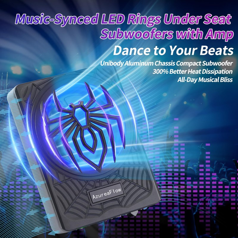 𝙐𝙥𝙜𝙧𝙖𝙙𝙚 10" 1250W Slim Under Seat Car Subwoofer with Amp