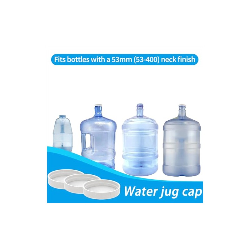 6 Pcs 53mm Threaded/Screw-On Caps for 3 and 5 Gallon