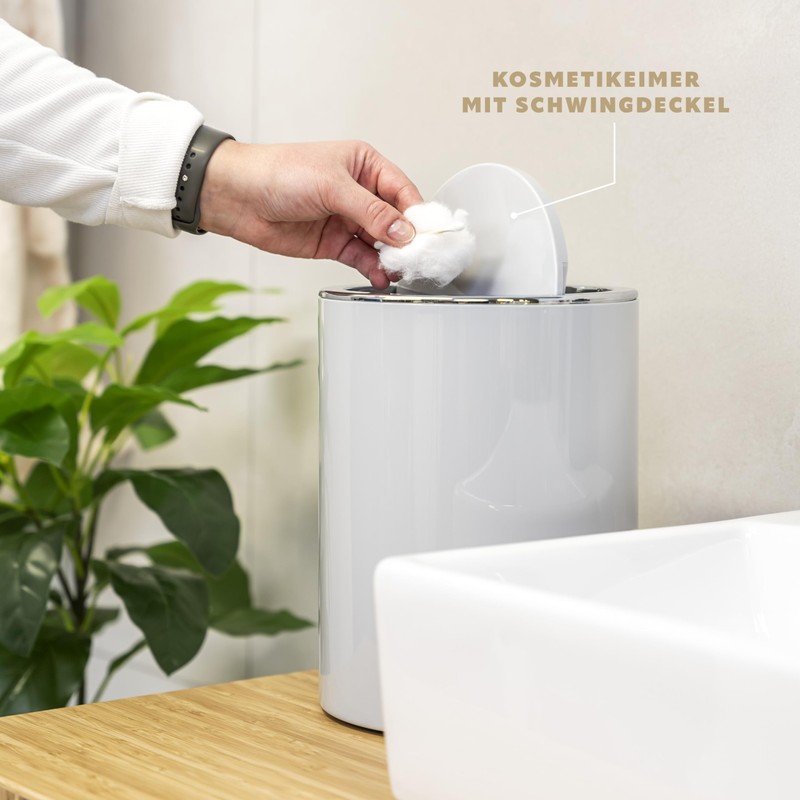 bremermann Bathroom Series Savona Cosmetic Bin with Swing Lid Plastic
