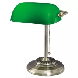 Emerald Lamp Desk Bankers Green Vintage Shade Brass Glass Antique Emerald Light Shade