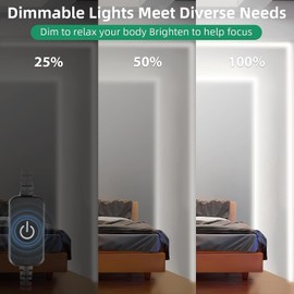 Lamomo LED Strip Lights, 65.6ft White Dimmable Neon LED Rope Lights, 24V Waterproof LED Light Strip, 6000K Flexible Neon Lights for Bedroom Indoor Home Decor