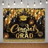 10x8ft Graduation Backdrop 2026 Congrats Grad Banner Black and Gold
