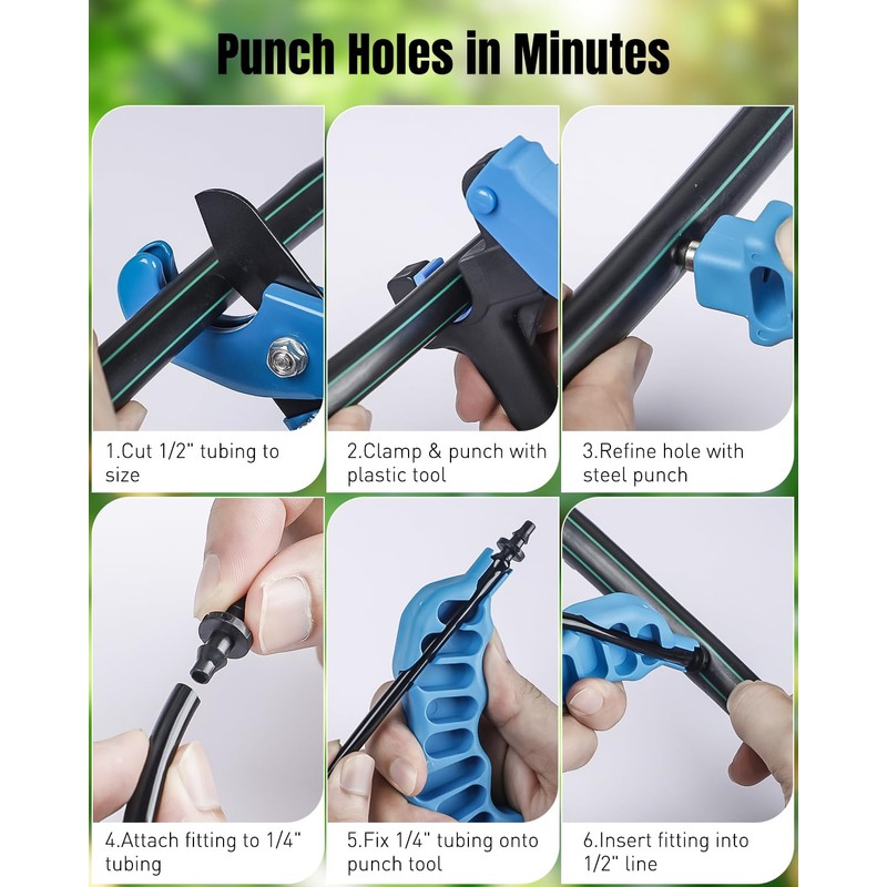 Pawfly Drip Irrigation Hole Punch Tool & Tubing Cutter Kit,