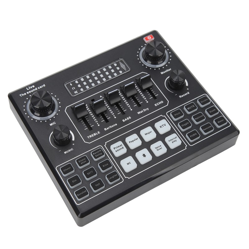 Live Sound Card Professional Dual Channel Bluetooth Stereo Mixer Board