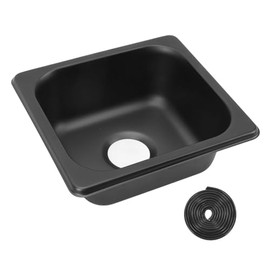 6.93x6.38x2.56in RV Kitchen Sink, 304 Stainless Steel Black Bar Sink, Electroplated Drop in Small Bar Sink for Boat RV