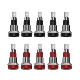 Borsuer Banana Jack, 10Pcs Female Banana Plug Connectors Brass Soldering or Crimping Type Banana Plug Adapters Panel Mount Binding Post for DIY Test Projects or 4mm Banana Jack Socket