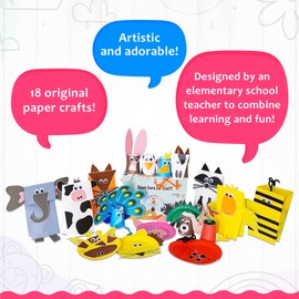 Crafty Mother Crafty Mother 18 Awesome Paper Crafts Arts and Crafts Supplies C Award Winning Crafts for Kids Ages 4-8 Toddler Activities -Fun and Educational Kids Art Supplies Promote Motor Skills, Problem Solving