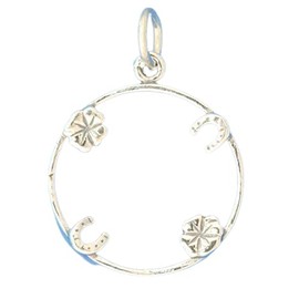 Wholesale Charms Good Luck Lucky Penny Coin Holder 925 Solid Sterling Silver Charm DIY Crafting