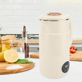 Soybean Milk Machine, Electric Soy Milk Maker Stainless Steel Multifunctional for Corn Rice Paste for Household (White)