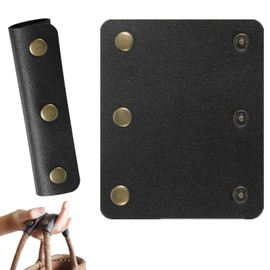 LIKENNY Bag Handle Cover, Set of 2, PU Leather, Bag Handle Cover, Anti-Slip, Pain-Resistant, Leather Accessories, Tote Bag, Handbag, DIY, Accessory Parts (Black)