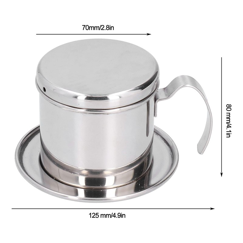 Vietnamese Coffee Filter, Stainless Steel Pour Over Coffee Dripper Cup