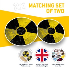 Awesome Vinyl Stickers (Set of 2) 15cm - Radioactive Warning Nuclear Chernobyl Fun Decals for Laptops,Tablets,Luggage,Scrap Booking,Fridges Gift #8950