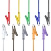 Cleqee 10PCS Alligator Clips Electrical Test Leads Dual Ended Crocodile