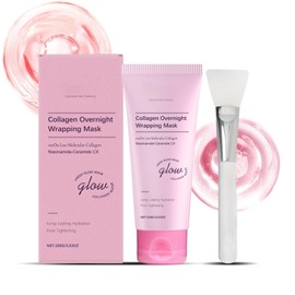 Collagen Night Wrapping Peel-Off Mask: Korean Face Mask for Elasticity, Hydrating & Glow, Collagen Mask for Glass Skin