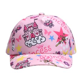 Hammist Baseball Cap, Children's Hat, Floral Design, Cute, Baseball Cap, Adjustable, Breathable, Lightweight, pink-castle