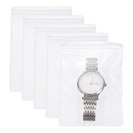 PATIKIL Small Plastic Bags for Jewelry 5.9" x 3.9", 100 Pcs Reusable Zipper Lock Jewelry Bag Clear PVC Packing Pouch for Rings Earrings Bracelet Beads