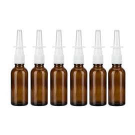6Pcs 10ml/0.34oz Glass Nasal Spray Bottles - Portable Empty Refillable Fine Mist Sprayers Atomizers Cosmetic Makeup Perfume Storage Container Vials(Brown)