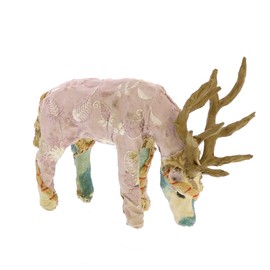 HomArt Petite Bavarian Forest Stag Grazing Figurine, 8-inch Height, Beige